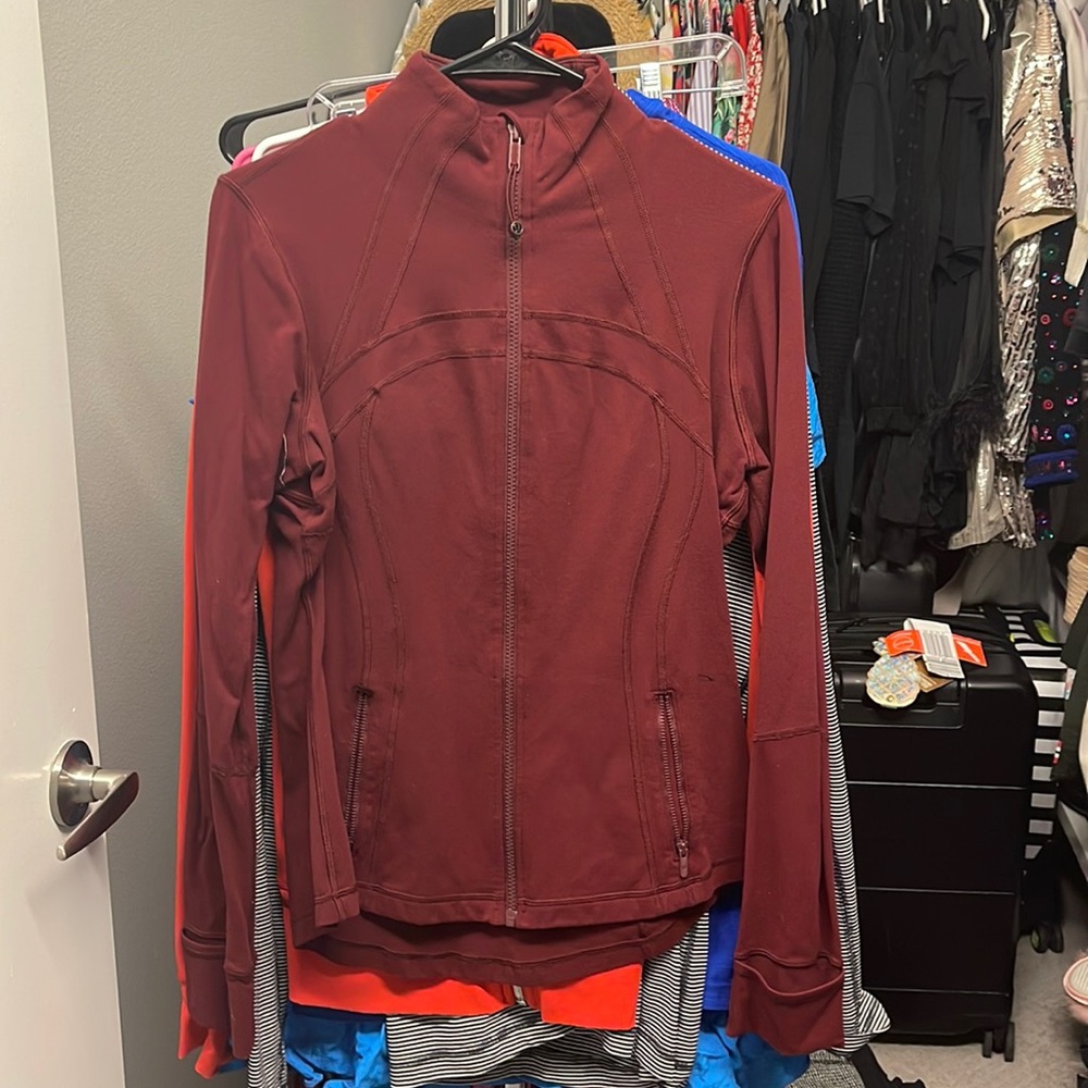 Lululemon dark red define jacket Sz 10